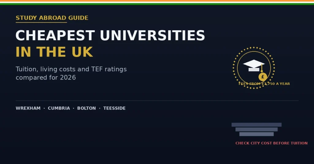 Cheapest Universities in UK Low Tuition Fees for India Students